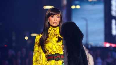 Paris Hilton Is Unrecognizable With Brunette Bangs on Gucci Runway