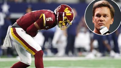Promo Tom Brady Curses on Hot Mic After Grotesque Injury Suffered by Washington Commanders QB Jayden Daniels